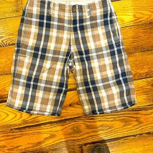 GAP MENS CLASSIC PLAID FLAT FRONT RELAXED FIT COTTON SHORTS